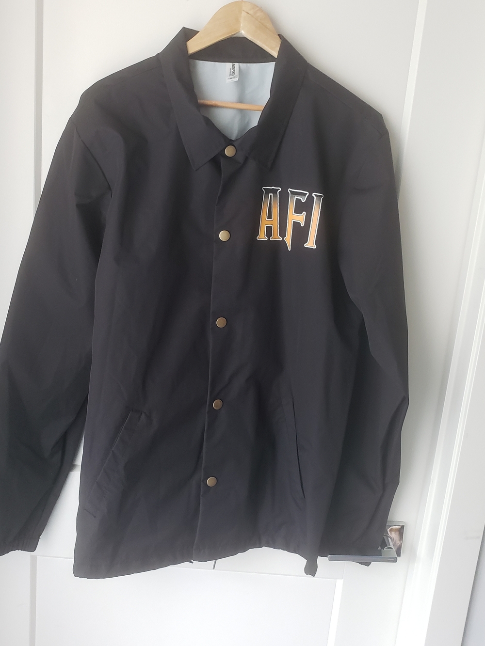 [AFI ] Punk Rock Logo Coach Jacket - Men's Lightweight Black Coat